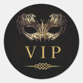 黒エレガント仮装VIP非常に重要な人 ラウンドシール (正面)