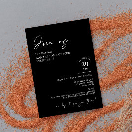 黒エレガント企業のシンプルイベント 招待状