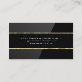 黒エレガント光沢 |金ゴールドトリム 名刺 (裏面)