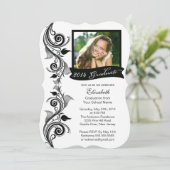 黒エレガント写真卒業パーティー招待状 招待状 (スタンド正面)