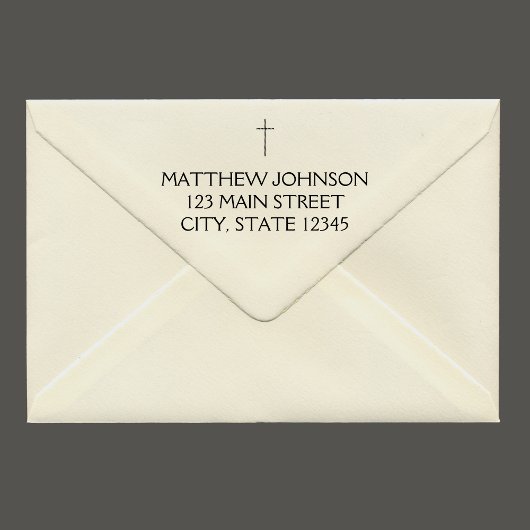 黒エレガント十字名の住所 ラバースタンプ