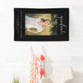 黒エレガント卒業パーティー写真バナー 横断幕 (インサイチュ)