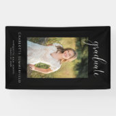 黒エレガント卒業パーティー写真バナー 横断幕 (横)