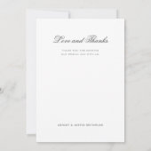 黒エレガント印カスタム字フルフォト結婚ズ サンキューカード (裏面)