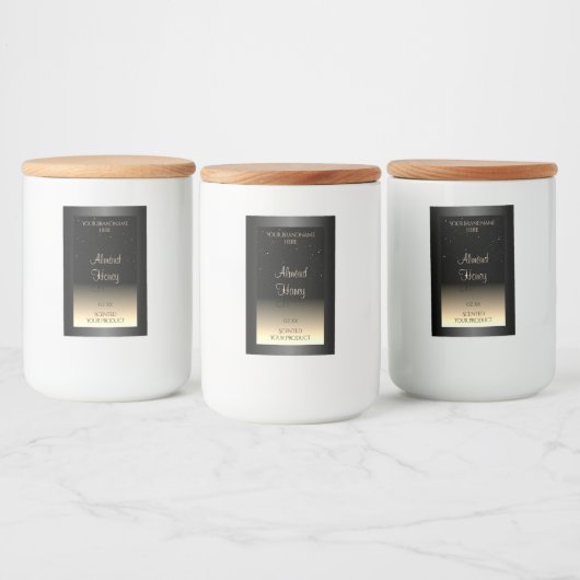 黒エレガント及びクリーム製品ラベルソフトグリッター フードラベル (ボトル)