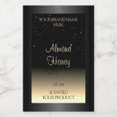 黒エレガント及びクリーム製品ラベルソフトグリッター フードラベル (シングルラベル)