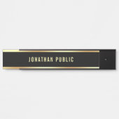 黒エレガント及び金ゴールドモダンシンプルテンプレート サインプレート (正面)