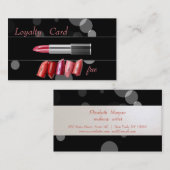 黒エレガント口紅ロイヤリティカード ロイヤリティカード (正面/裏面)