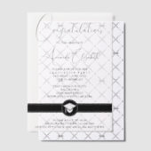 黒エレガント台本スタイリッシュ卒業パーティー ベラム紙招待状 (オフセット (招待状))