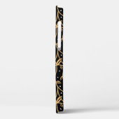 黒エレガント名の金ゴールドパーソナライズされたつる植物 Case-Mate iPhoneケース (裏面 / 左)