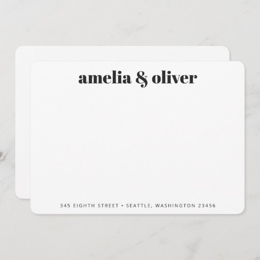 黒エレガント名はっきりしたアドカスタムレ ノートカード (正面/裏面)