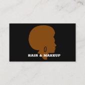 黒エレガント名刺アフロヘアーヘアスタイル 名刺 (正面)