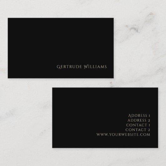 黒エレガント名刺 名刺 (正面/裏面)