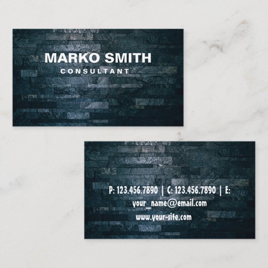 黒エレガント地名刺 名刺 (正面/裏面)