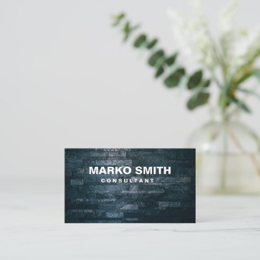 黒エレガント地名刺 名刺 (スタンド正面)