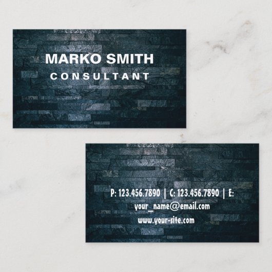 黒エレガント地名刺 名刺 (正面/裏面)