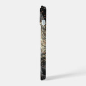 黒エレガント大理石の女性プロファイル iPhone 15ケース (左側面)