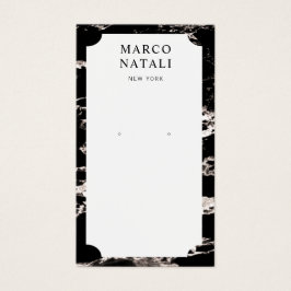 黒エレガント大理石イヤリング表示カード