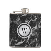 黒エレガント大理石パタカスタムーン フラスク (正面)
