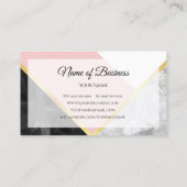黒エレガント大理石ピンクカラーブロック金ゴールドストライプ 名刺 (裏面)