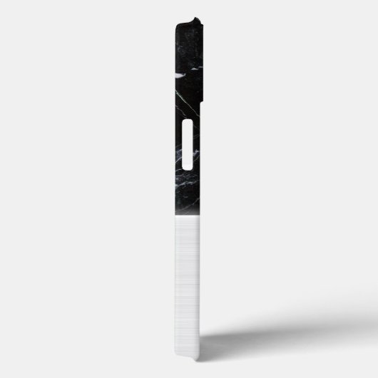 黒エレガント大理石フェイクアート銀金属鋼 Case-Mate iPhoneケース (裏面 / 右)