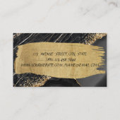 黒エレガント大理石ブラシストローク 名刺 (裏面)