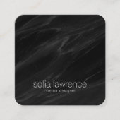 黒エレガント大理石モダンプロフェッショナル設計者 スクエア名刺 (正面)
