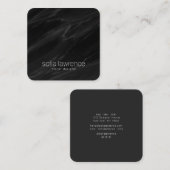 黒エレガント大理石モダンプロフェッショナル設計者 スクエア名刺 (正面/裏面)