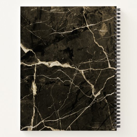 黒エレガント大理石レシピ料理 ノートブック (裏面)