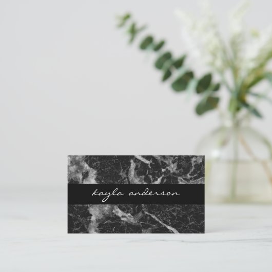 黒エレガント大理石抽象芸術プロフェッショナル 名刺 (スタンド正面)