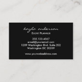 黒エレガント大理石抽象芸術プロフェッショナル 名刺 (裏面)