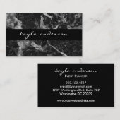 黒エレガント大理石抽象芸術プロフェッショナル 名刺 (正面/裏面)