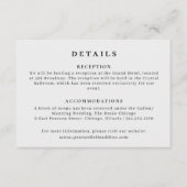 黒エレガント大理石結婚の情報 エンクロージャーカード (正面)