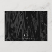 黒エレガント大理石結婚の情報 エンクロージャーカード (裏面)