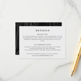 黒エレガント大理石結婚の情報 エンクロージャーカード