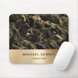 黒エレガント大理石金ゴールドコンサルタントビジネス マウスパッド