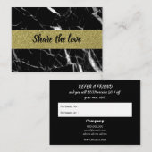 黒エレガント大理石金ゴールド 紹介カード (正面/裏面)