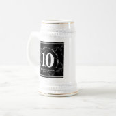 黒エレガント大理石10年勤続記念日 ビールジョッキ (正面左)