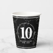 黒エレガント大理石10年勤続記念日 紙コップ (正面)