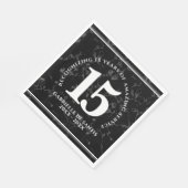 黒エレガント大理石15周年記念日 スタンダードランチョンナプキン (角)