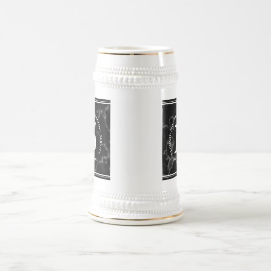 黒エレガント大理石15周年記念日 ビールジョッキ (中央)