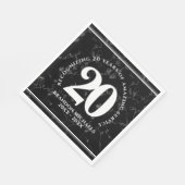 黒エレガント大理石20年勤続記念日 スタンダードランチョンナプキン (角)