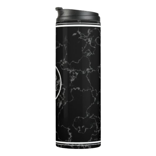 黒エレガント大理石20年勤続記念日 タンブラー (回転右)