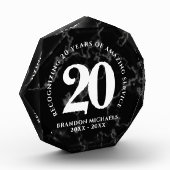 黒エレガント大理石20年勤続記念日 フォトブロック (左)