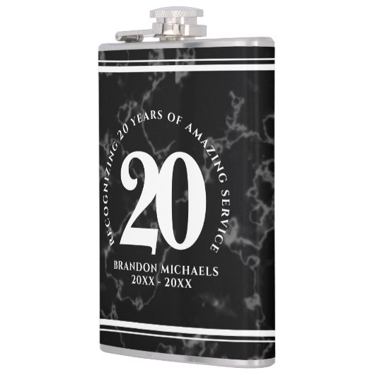 黒エレガント大理石20年勤続記念日 フラスク (左)