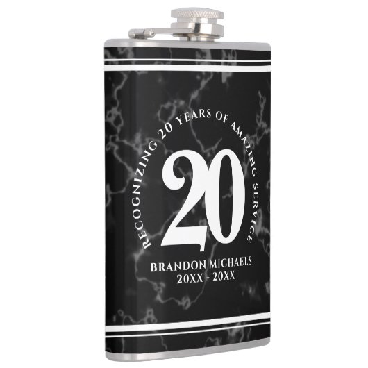 黒エレガント大理石20年勤続記念日 フラスク (右)
