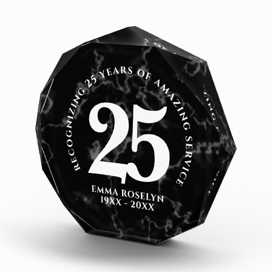黒エレガント大理石25年勤続記念日 フォトブロック (右)
