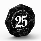 黒エレガント大理石25年勤続記念日 フォトブロック (左)