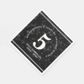 黒エレガント大理石5年勤続記念日 スタンダードランチョンナプキン (角)