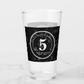黒エレガント大理石5年勤続記念日 タンブラーグラス (裏面)